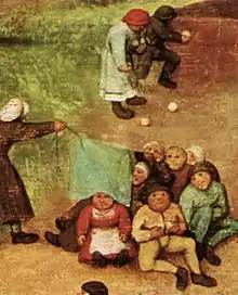 Image 23Detail from Children's Games by Pieter Bruegel the Elder (1560), showing Flemish girls playing popular games of the era (from Girls' toys and games)