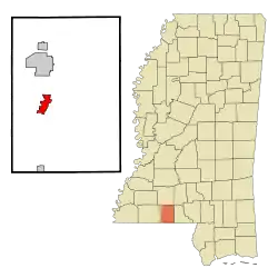 Location of Magnolia, Mississippi