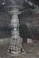 Lathe turned pillar with ornate base in Mallikarjuna temple at Kuruvatti