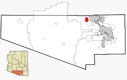 Location in Pima County and the state of Arizona