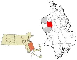 Location in Plymouth County in Massachusetts