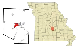 Location of Waynesville, Missouri