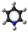 Ball-and-stick model of the pyridinium cation