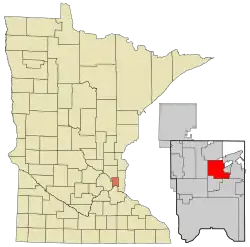 Location of the city of Vadnais Heightswithin Ramsey County, Minnesota