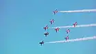 Red Arrows performing at the  Helsinki 2017 Air Show.