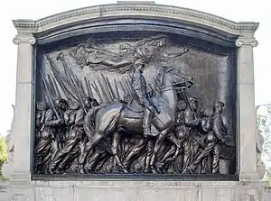 Robert Gould Shaw Memorial, 1897, Boston, combining free-standing elements with high and low relief