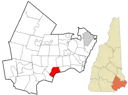 Location in Rockingham County and the state of New Hampshire