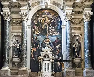 Dead Christ upheld by Saints and Angels   by  Jacopo Palma il Giovane