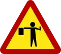 Flagman ahead