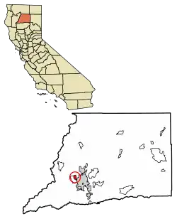 Location of Keswick in Shasta County, California.