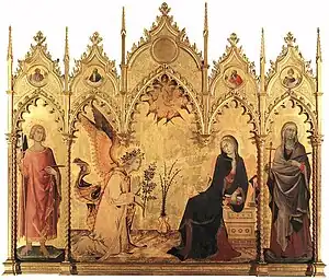 The Annunciation with St. Margaret and St. Asano, Simone Martini, 1333