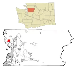 Location of Lake Goodwin, Washington