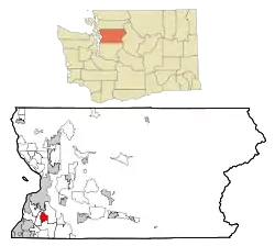 Location of Mill Creek, Washington