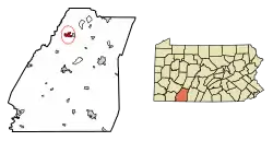 Location of Jennerstown in Somerset County, Pennsylvania.