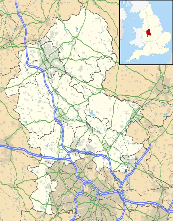 Lichfield transmitting station is located in Staffordshire