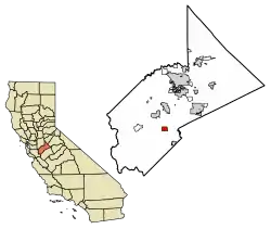 Location of Crows Landing in Stanislaus County, California.