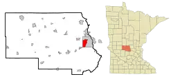 Location of Waite Parkwithin Stearns County and state of Minnesota