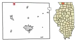 Location of Winslow in Stephenson County, Illinois.