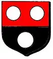 StratfordPer fess gules and sable, three plates