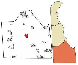 Location of Georgetown in Sussex County, Delaware.