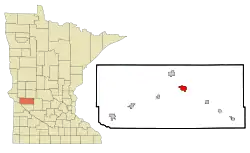 Location of Bensonwithin Swift County, Minnesota