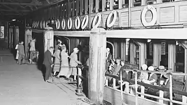 Kirrule at Circular Quay as the last ferry to Milsons Point, midnight 19 March 1932 after the opening of the Sydney Harbour Bridge earlier that day.