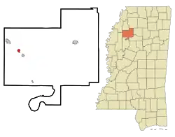 Location of Sumner, Mississippi