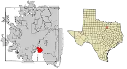 Location of Kennedale in Tarrant County, Texas