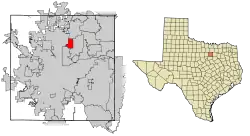 Location within Tarrant County and Texas