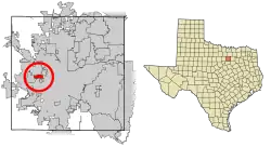 Location of Westworth Village in Tarrant County, Texas