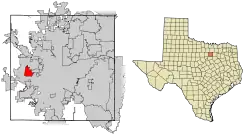 Location of White Settlement in Tarrant County, Texas
