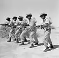 1st Battalion, Caribbean Regiment soldiers train with the Thompson submachine gun in Egypt in 1945
