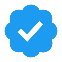 Blue circle with a checkmark in the middle