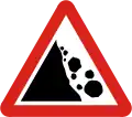 Falling rocks on left