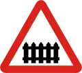 Railway crossing with gate or barrier
