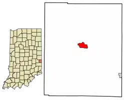 Location of Liberty in Union County, Indiana