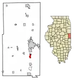 Location of Westville in Vermilion County, Illinois.