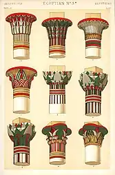 Illustration of other nine types of capitals, from The Grammar of Ornament