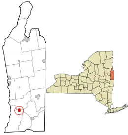 Location in Washington County and the state of New York.