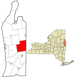 Location in Washington County and the state of New York.