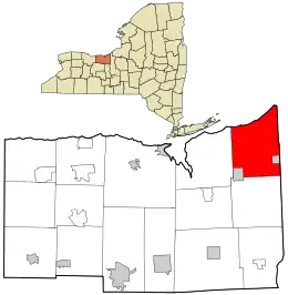 Location in Wayne County and the state of New York.