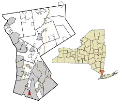 Location of Pelham (village), New York