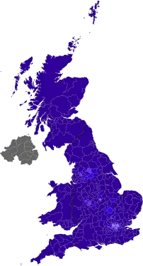 1991 (94.65%)&nbsp;&nbsp;Less than 45%&nbsp;&nbsp;45 - 60%&nbsp;&nbsp;60 - 75%&nbsp;&nbsp;75 - 85%&nbsp;&nbsp;85 - 90%&nbsp;&nbsp;90 - 95%&nbsp;&nbsp;More than 95%