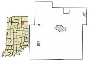 Location of Larwill in Whitley County, Indiana.