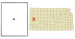 Location within Wichita County and Kansas