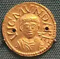 Gold solidus of Wigmund, Archbishop of York, northern England,  837-854 AD