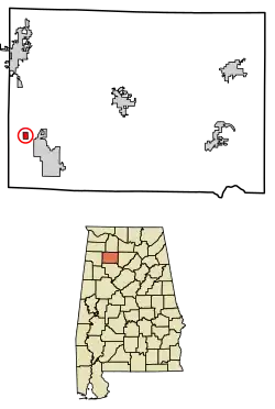 Location of Natural Bridge in Winston County, Alabama