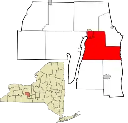 Location in Yates County and the state of New York.
