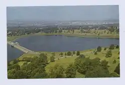 A postcard showing the northern half of Silver Lake